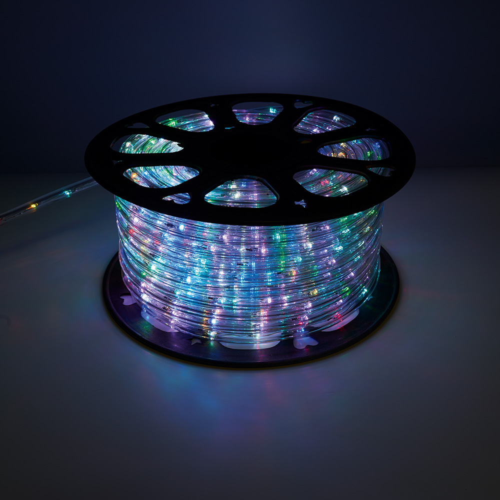 Дюралайт/световая нить FERON 2W 50м 230V 24LED/м 13мм RGBW, LED-R2W с 2 заглуш., 2 коннект. в компл.