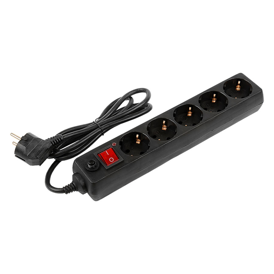 Сетевой фильтр GPS-5-16-3x1-300-B, 5 мест, 16А, 3x1 мм2, 3 м, черный
