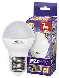 Лампа JAZZWAY PLED-SP G45 7W 4000K 560Lm E27 230/50 (1/200)