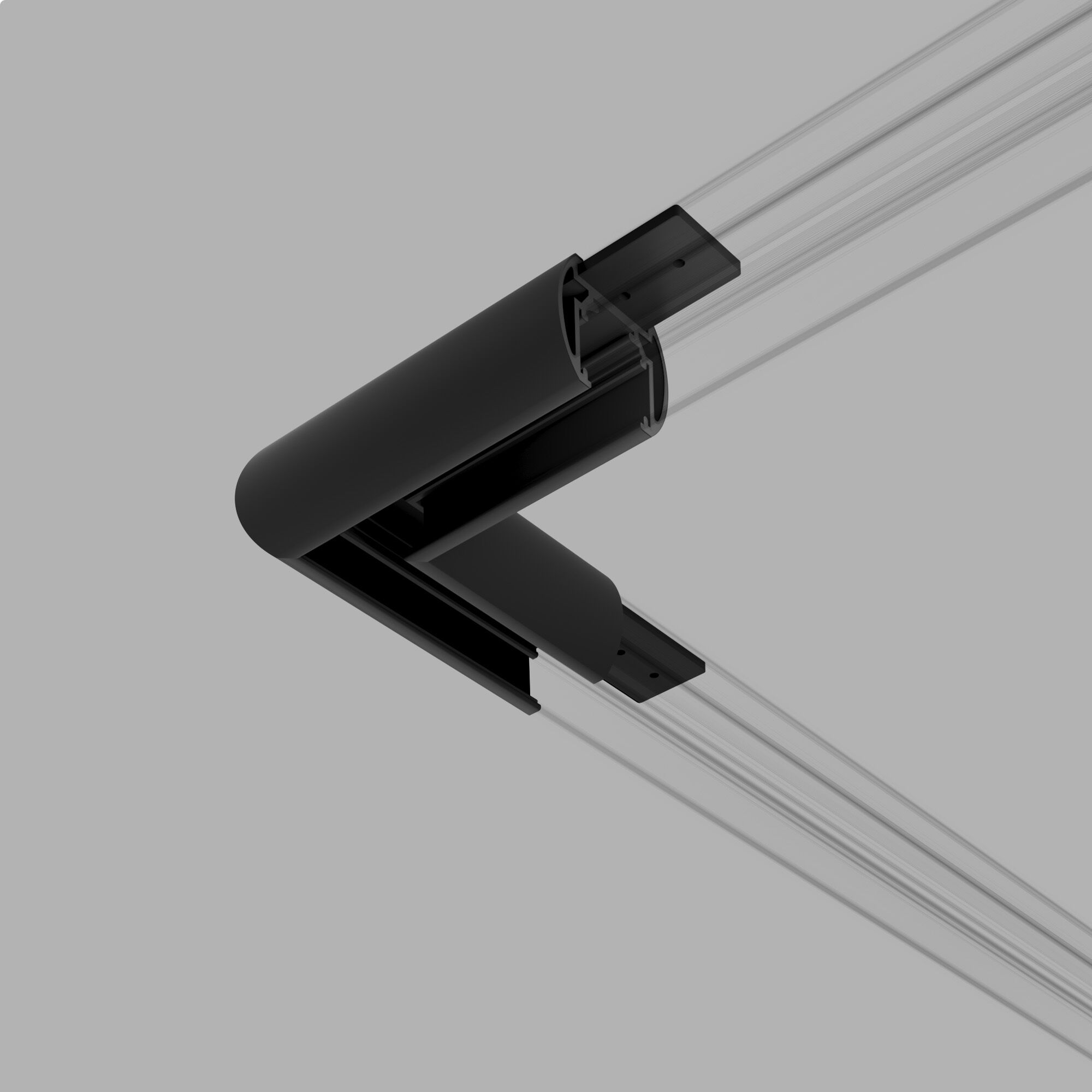 Slim Magnetic Коннектор угловой для шинопровода Round накладной (черный) 85135/00