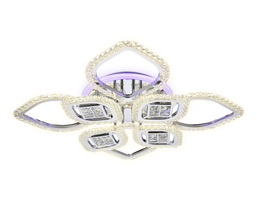 Светильник Ambrella FA283/4+4 CH хром 147W 750*750*120 (ПДУ РАДИО 2.4G)