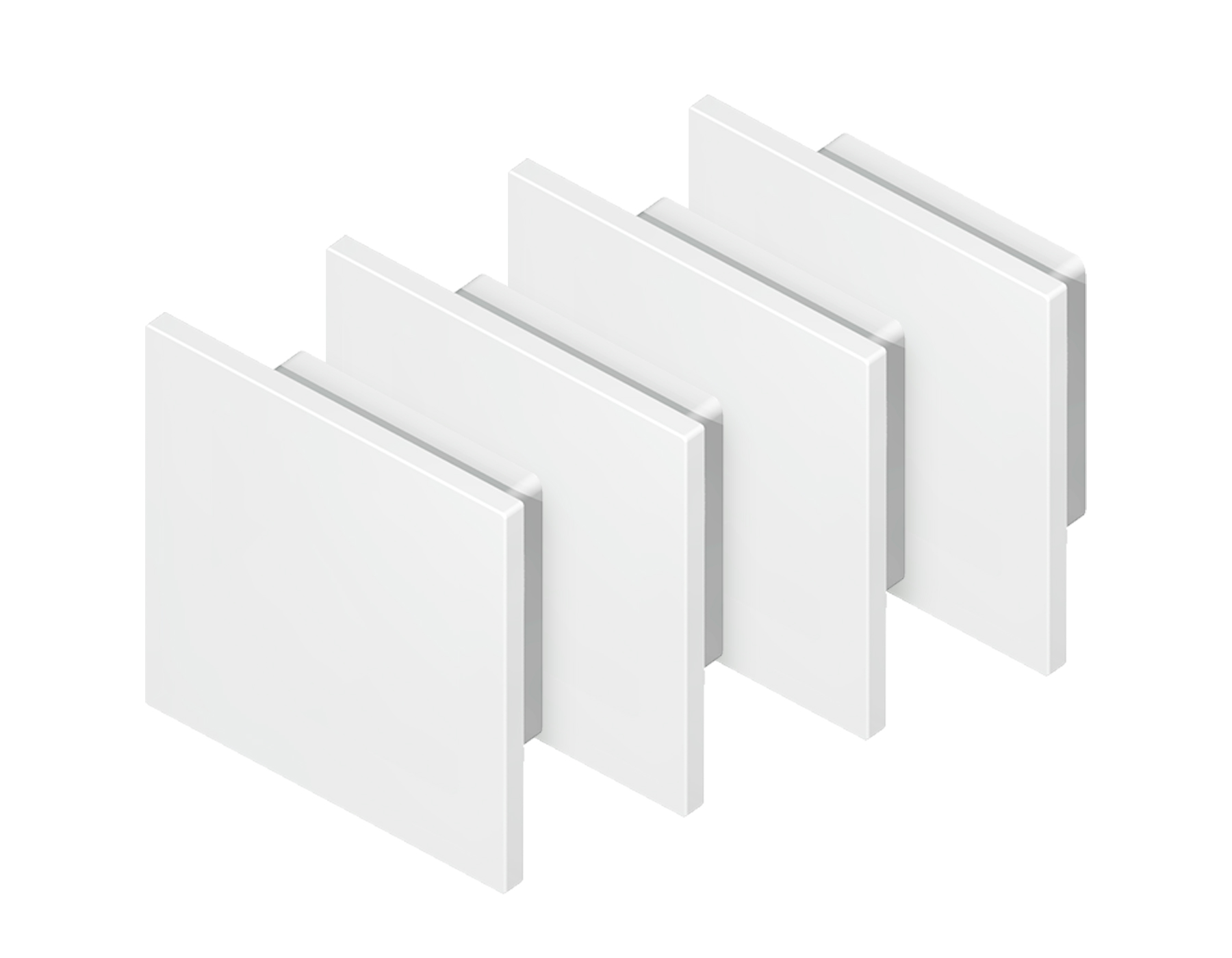 Заглушка GP8461 WH белый 15.7*15.7  для углового квадратного алюминиевого профиля GP2150 (комплект 4