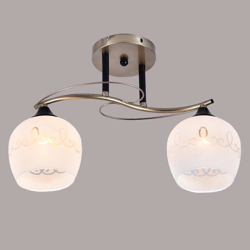 Люстра XA1157B/2 MGD+BK матовое золото/черный 2х60W E27 d410 h260, HN20