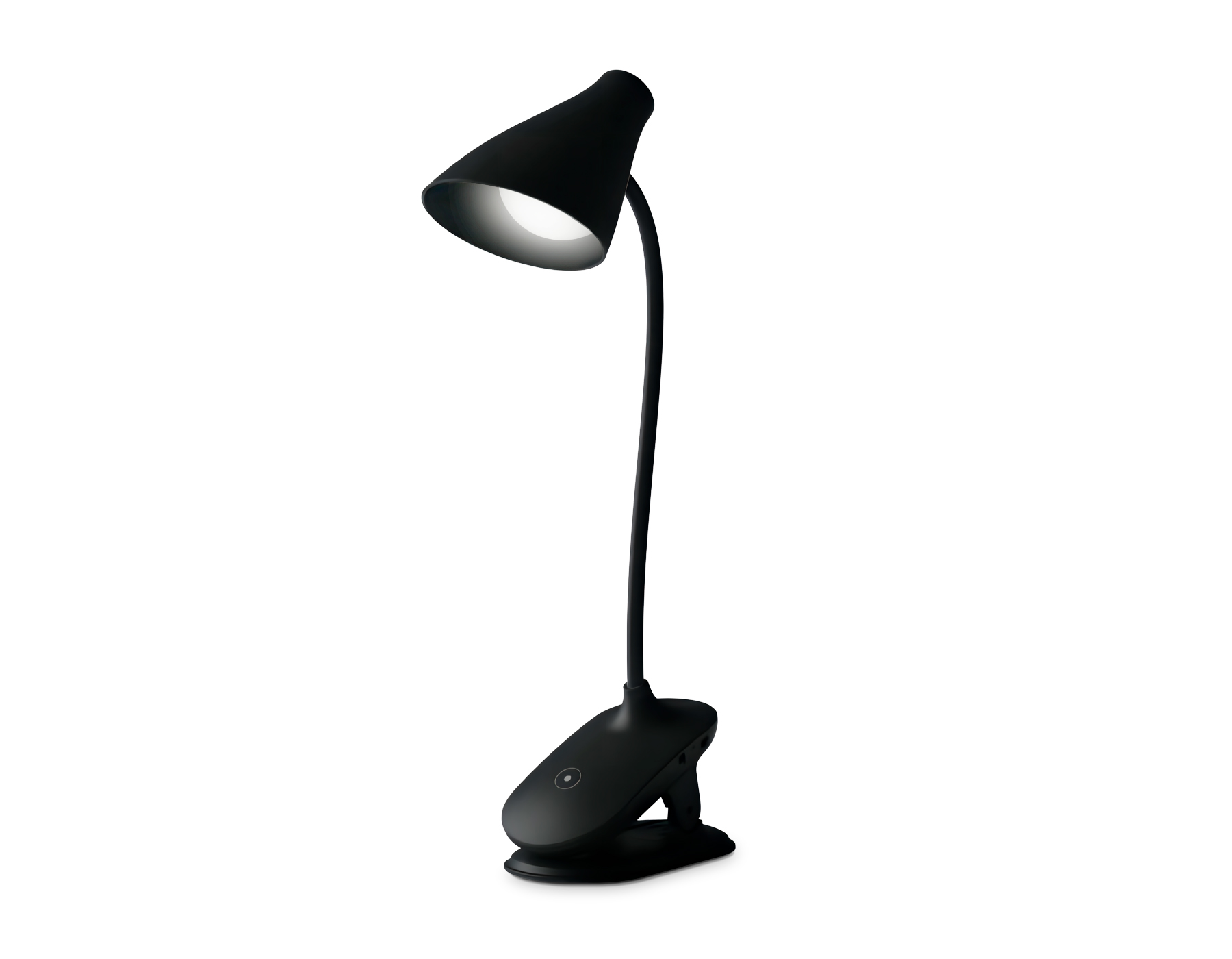 Светодиодная настольная лампа AMBRELLA DE707 BK черный LED 3000-6000K 4W прищепка, гибк.ножка, аккум