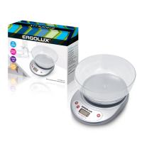 Весы кухонные ERGOLUX ELX-SK05-C03 серые металлик до 5 кг со съемной чашей