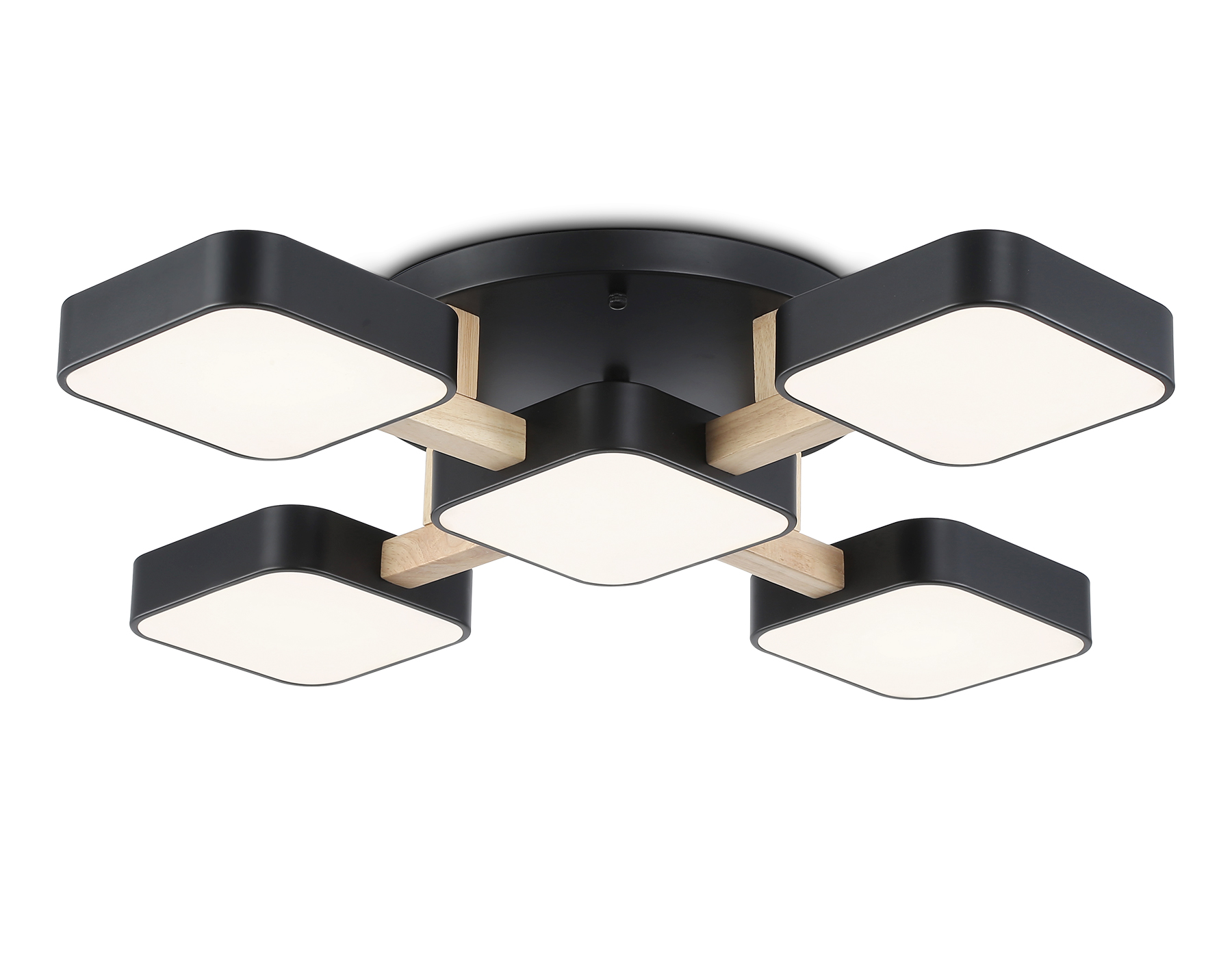 Светильник светодиодный подвесной AMBRELLA FL4883/5 BK/WD черный/дерево 90W 3000-6000K (без ПДУ)