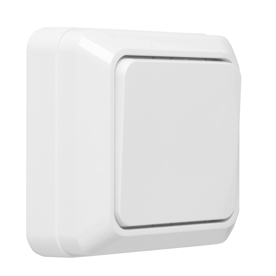 Выключатель 1-клавишный IP20 10А, серия Альфа, белый (1/200)