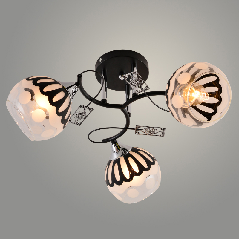 Люстра XA1596B/3 BK+CR черный/хром 3х60W E27 d500 h240, HN24