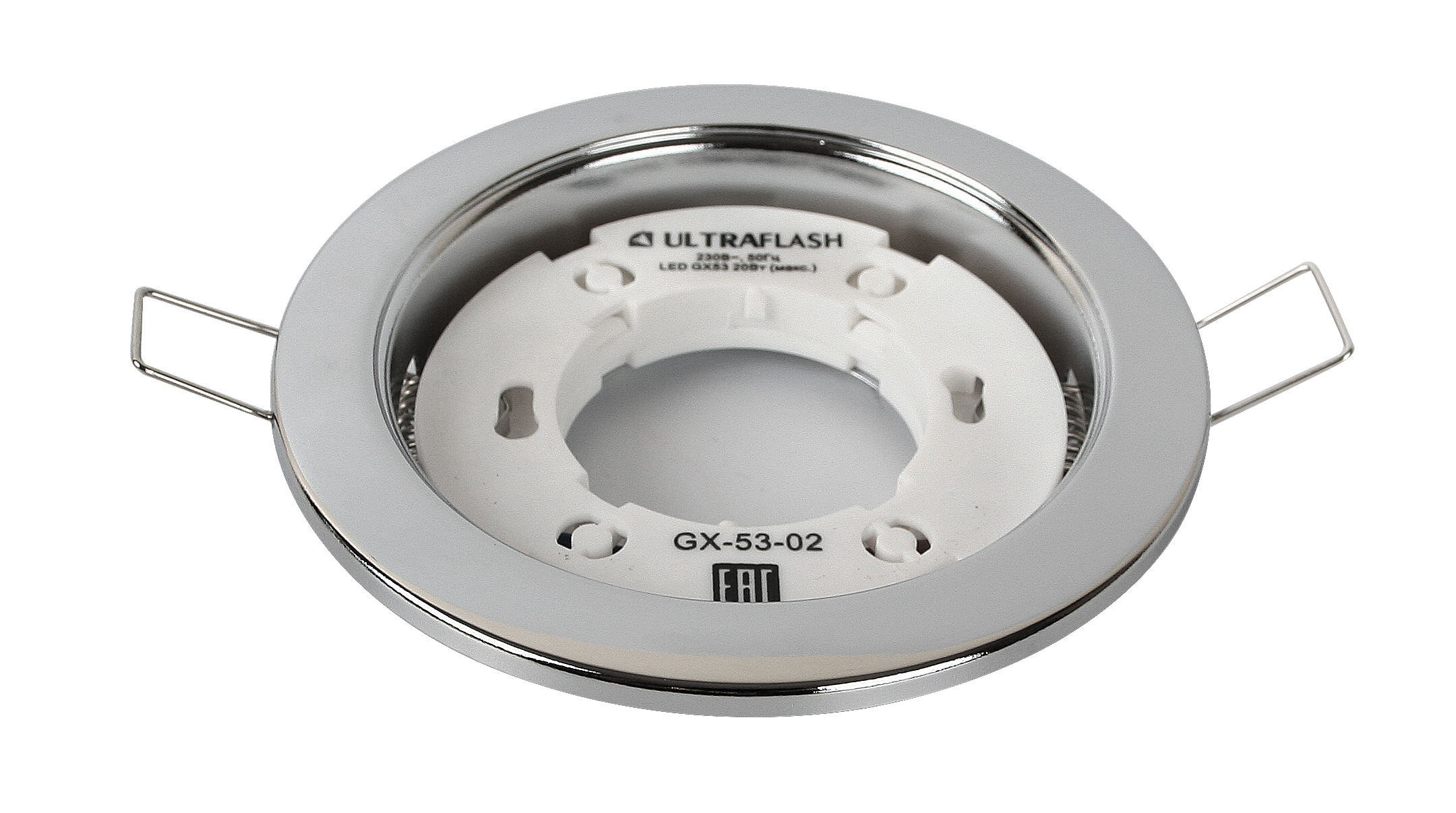 Светильник Ultraflash GX-53-02 Металл. встраиваемый хром 220В