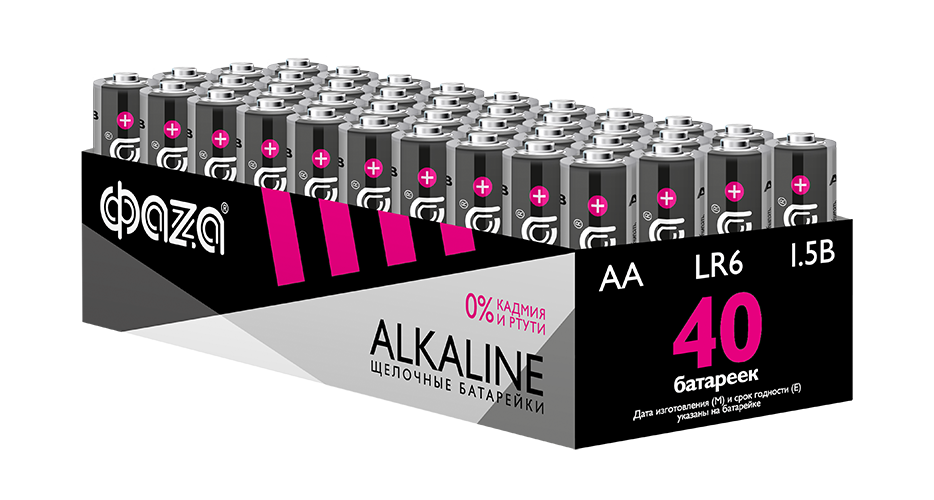 Батарейка ФАZA LR6A-P40 Alkaline Pack-40 (40/480)