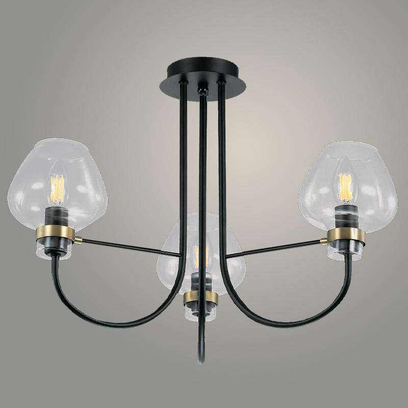 Люстра 210820/3P BK+PN черный/патина 3х60W E27 d560 h380,