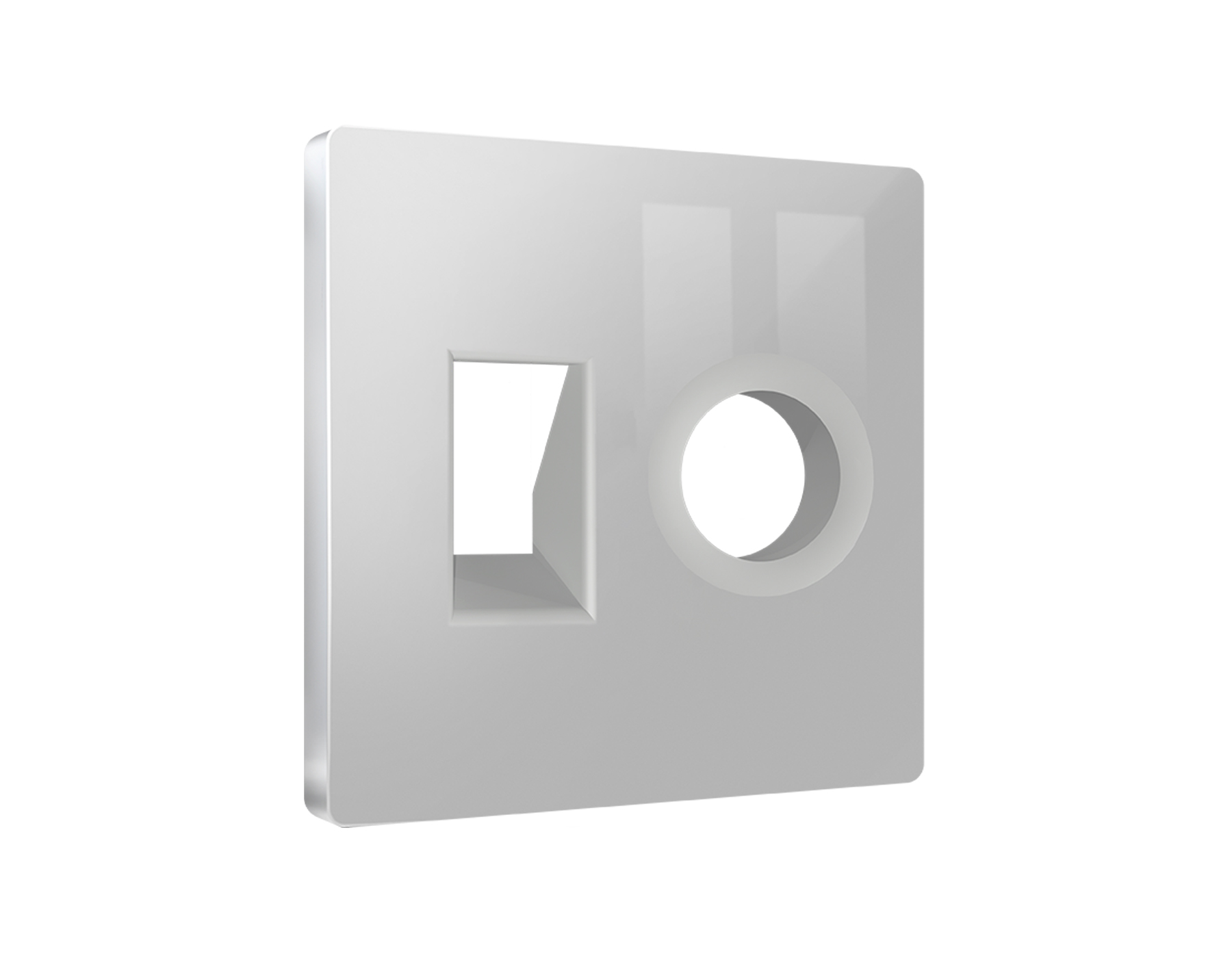 AP4125 Лицевая панель ALFA (Серебро глянец) для компьютерной/телефонной + TV розетки RJ-45/RJ-11 QUA