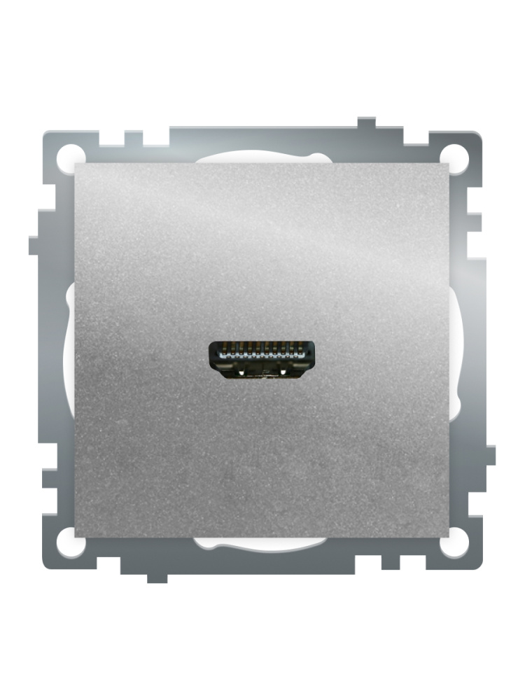 Розетка HDMI 2.1, Type A (механизм), серия Катрин, GLS00-7118-03, серебро