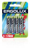 Батарейка Ergolux LR6 Alkaline BL 3+1 (FREE), 1.5В ()