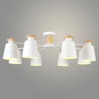 Люстра H0270/8B WT+WOOD белый/бронза 8х60W E27 d860 h260