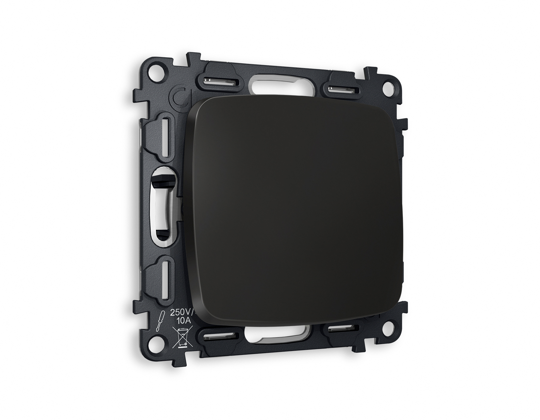 MO801030 Комплект механизма 1-кл перекрестного выкл OMEGA Черный матовый QUANT (OP8010, VM112)