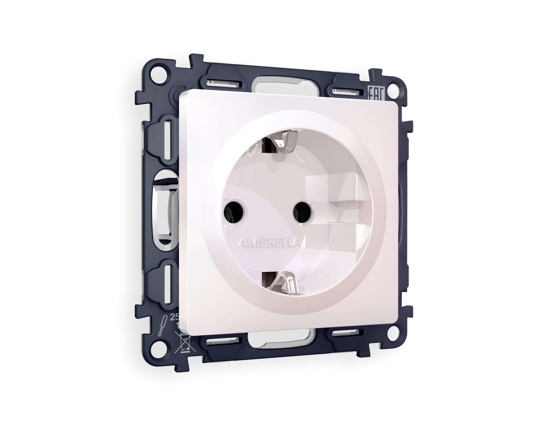 MA206010 Комплект механизма электр розетки ALFA Жемчуг с/з на винтовых зажимах QUANT (AP2060, VM141)