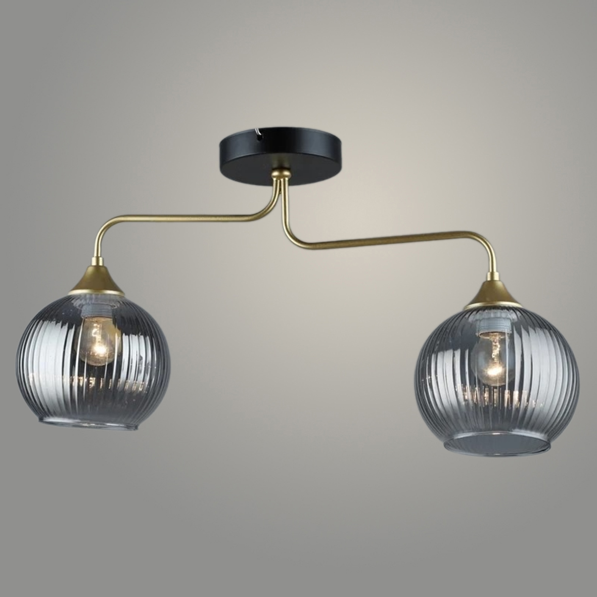 Люстра N5481/2 GD+BK золото/черный 2x40W E27 d510 h310, QH23