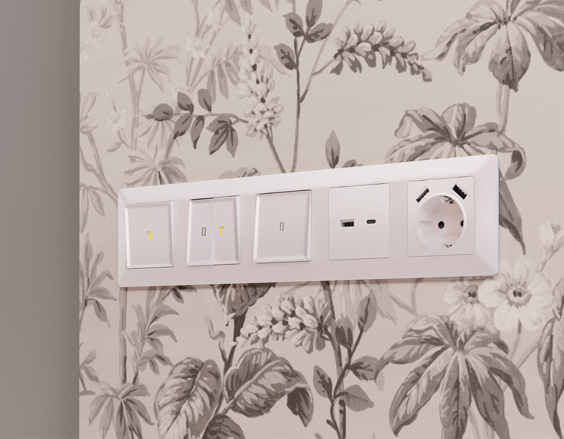 MA202015 Комплект механизма 1-кл выкл с подсветкой 5600K ALFA Жемчуг QUANT (AP2020,VM101,G14W)