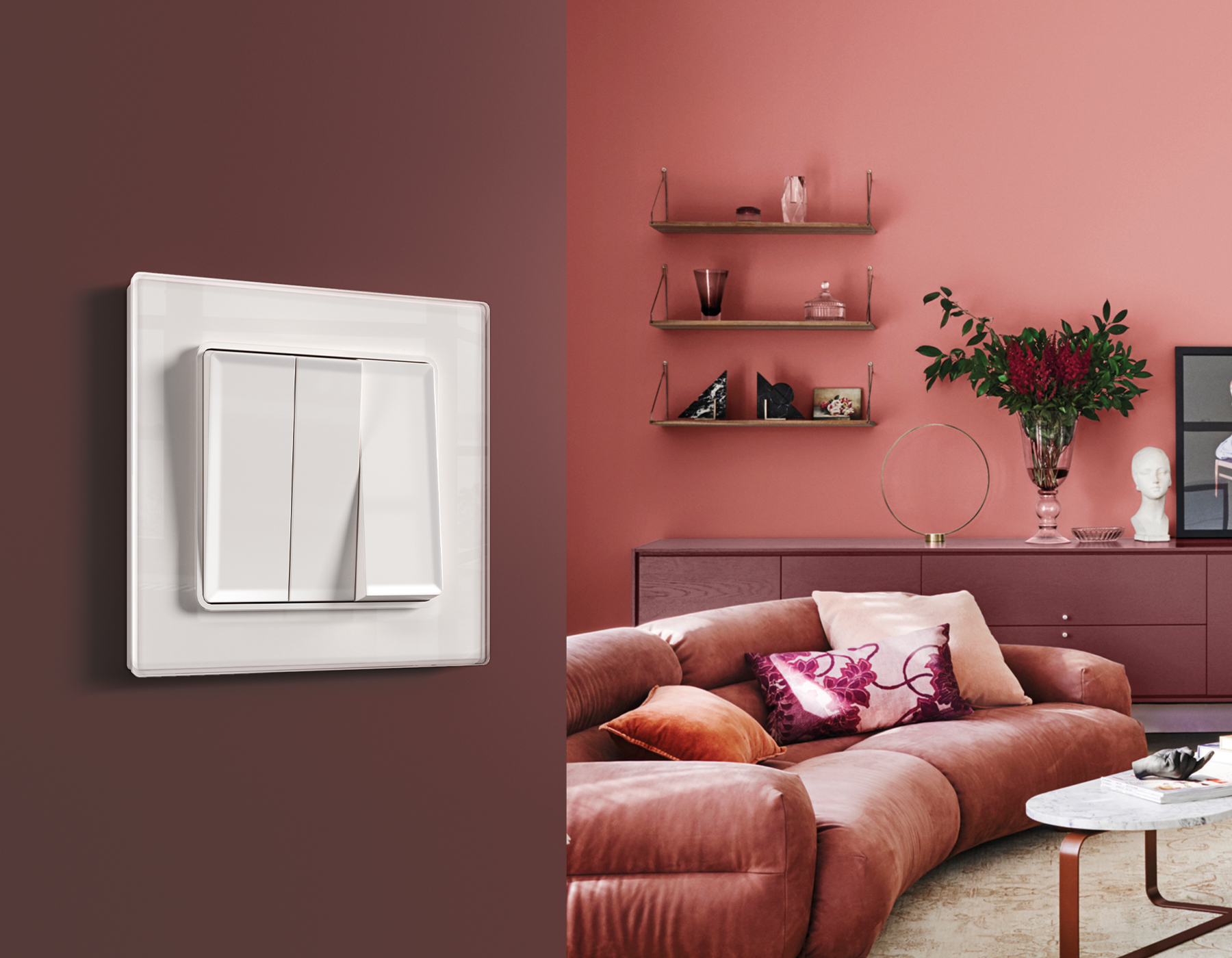 MA105010 Комплект механизма 3-кл выключателя ALFA Белый глянец QUANT (AP1050, VM133)