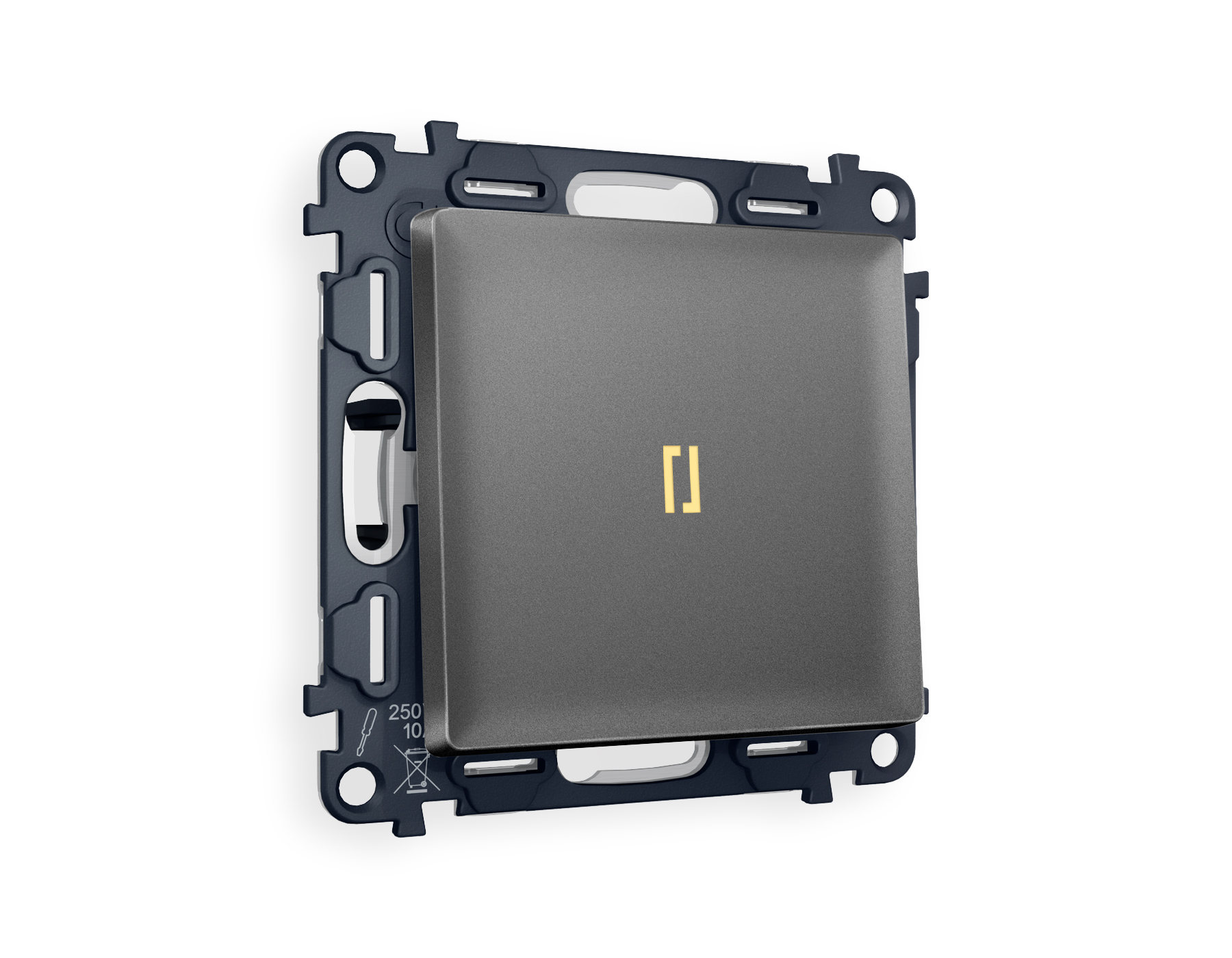 MA652030 Комплект механизма 1-кл прох.выкл с подсв3200K ALFA Антрацит серый QUANT(AP6520,VM105,G22Y)