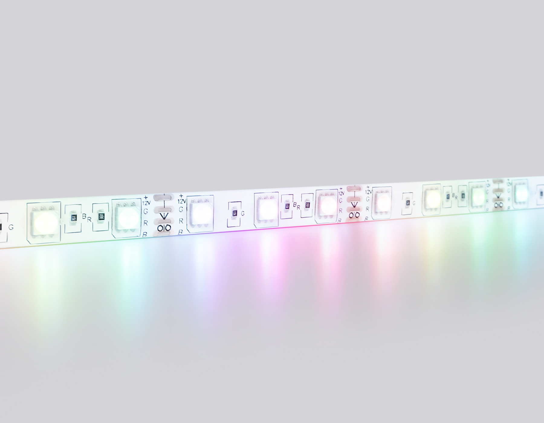 Светодиодная лента AMBRELLA GS2302 5050 60Led/ 14.4W m/ 12V IP65 RGB/ 5000*10*2.87mm (4 конт.)