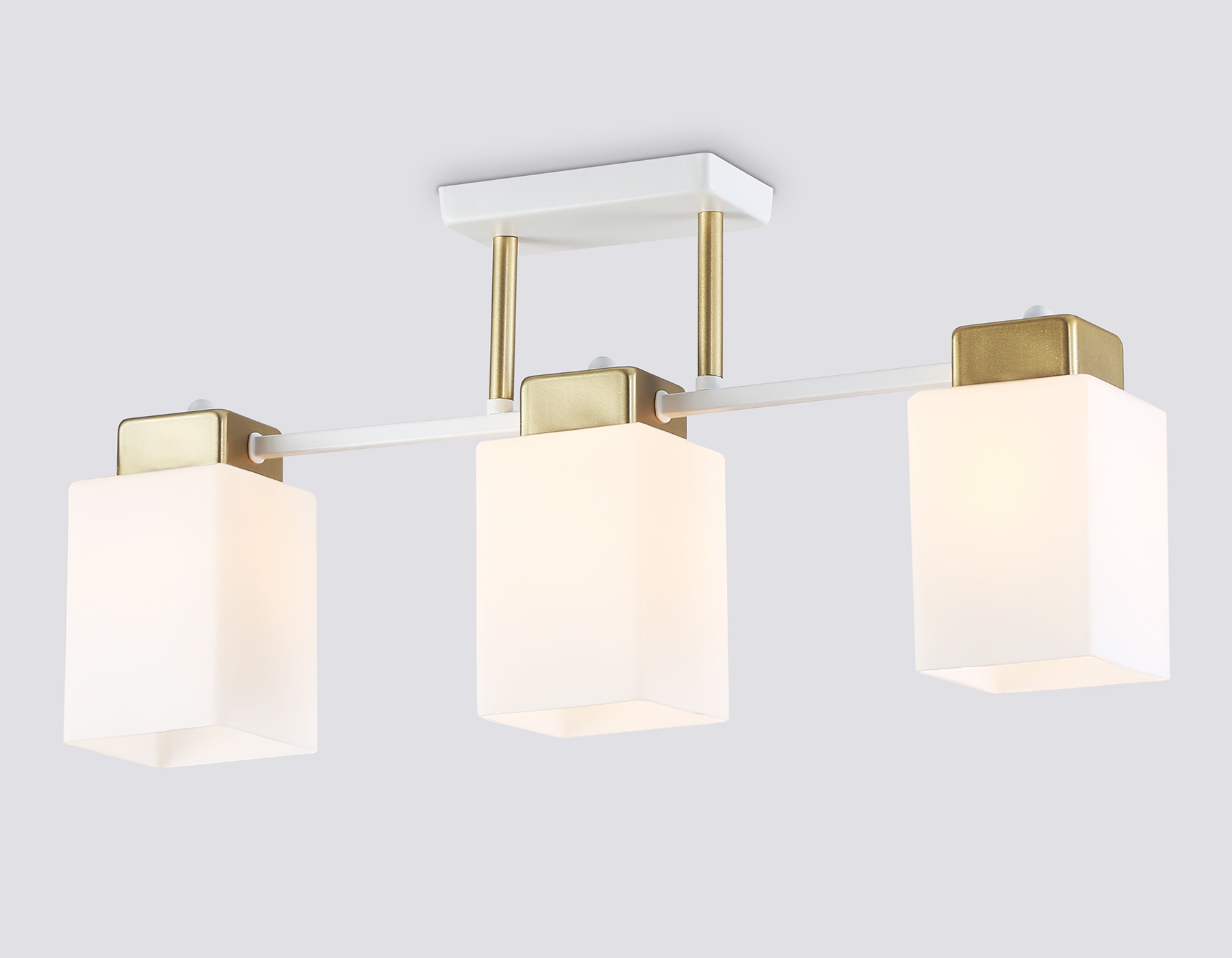 Люстра на штанге AMBRELLA TR303045/3 WH/GD белый/золото E27/3 max60W 540*10 со стеклянными плафонами