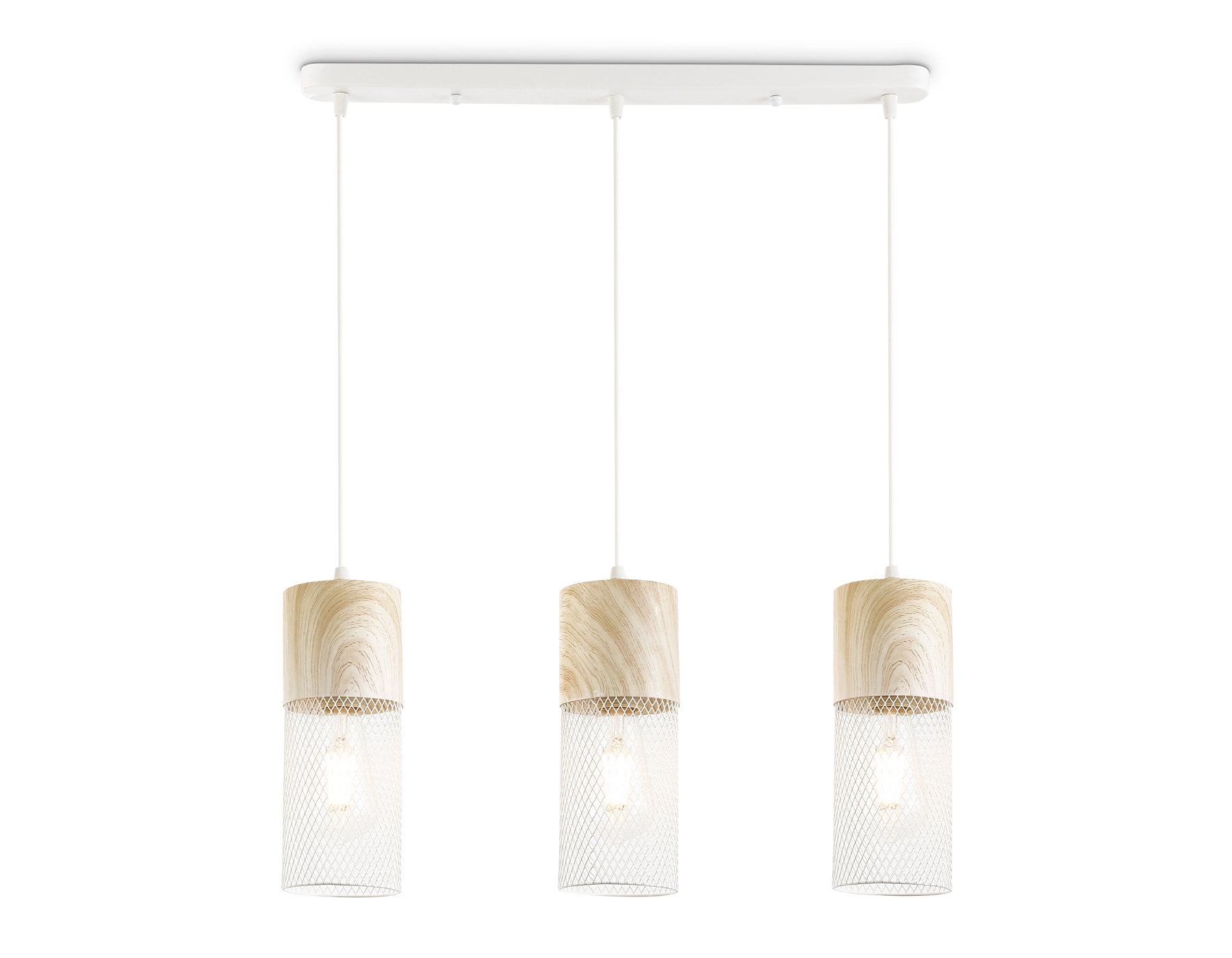 Светильник подвесной AMBRELLA TR8499/3 WH/WD белый/дерево E27/3 max 60W 550*100*1000