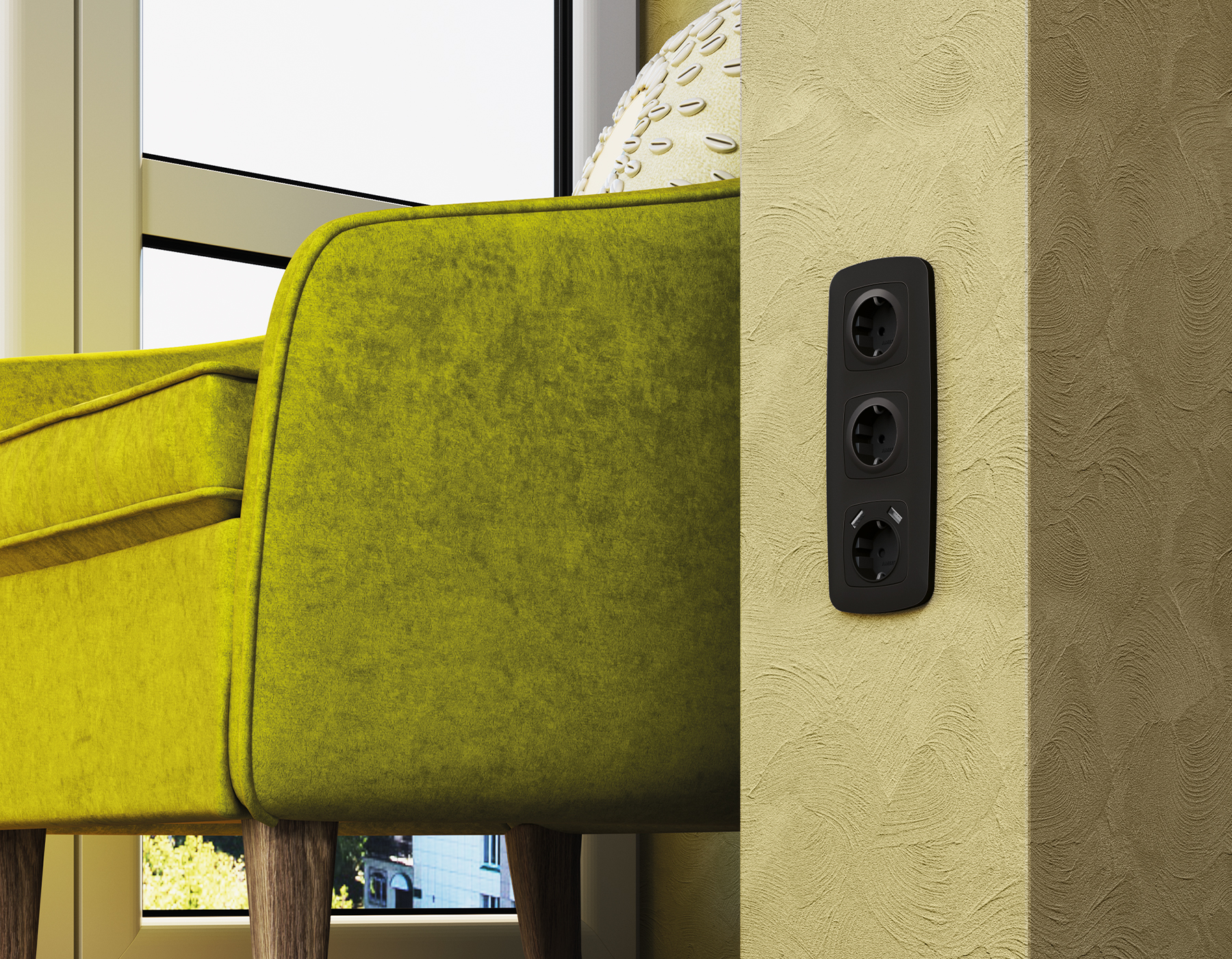 OF140703 Рамка OMEGA Ecta (Черный матовый) 3-ая