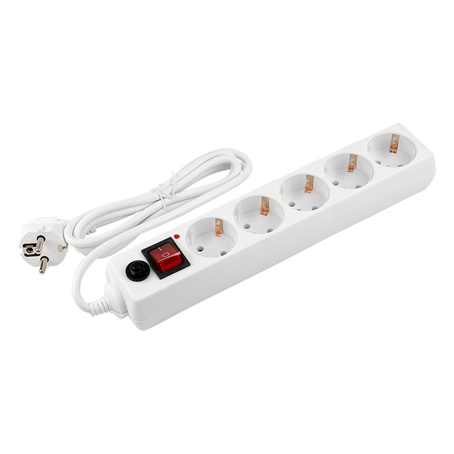 Сетевой фильтр GPS-5-16-3x1-1000-W, 5 мест, 16А, 3x1 мм2, 10м, белый