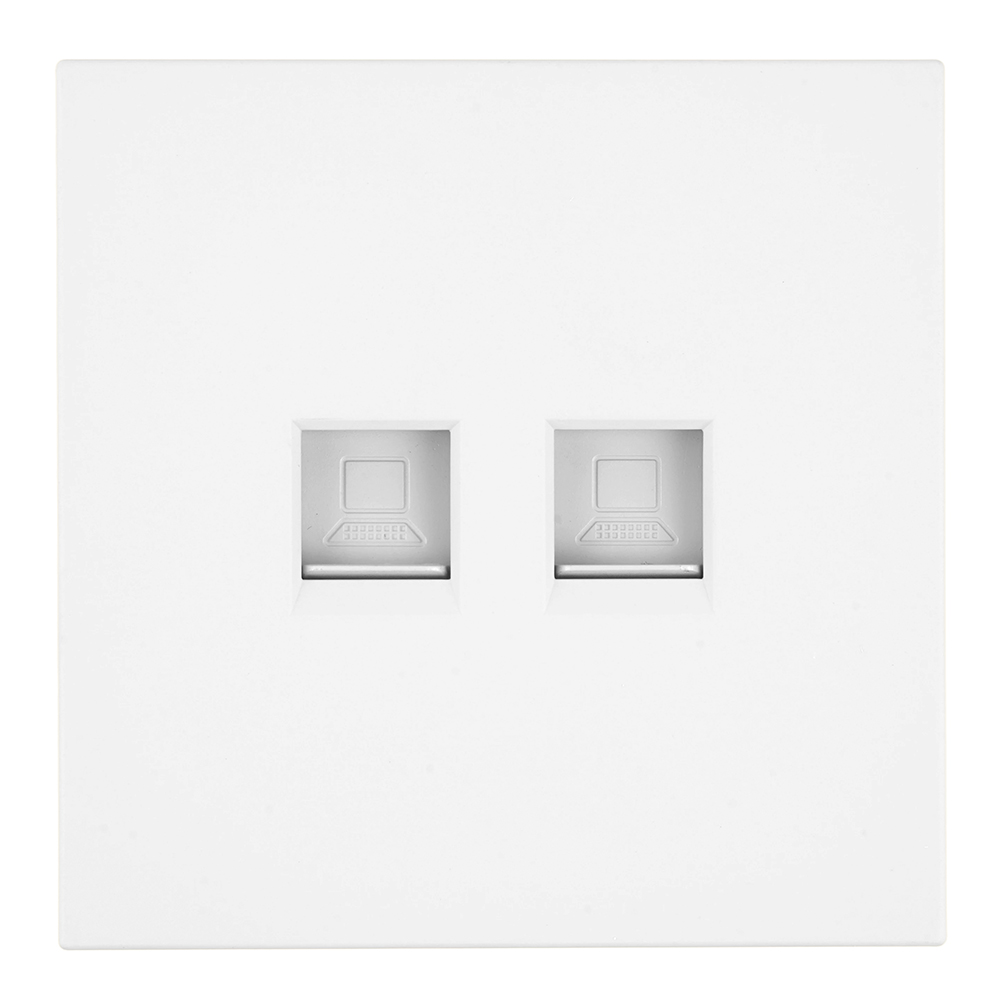 Розетка компьютерная 2-местная RJ-45 (механизм), серия Мия, RST00-3111-01, белая магнолия