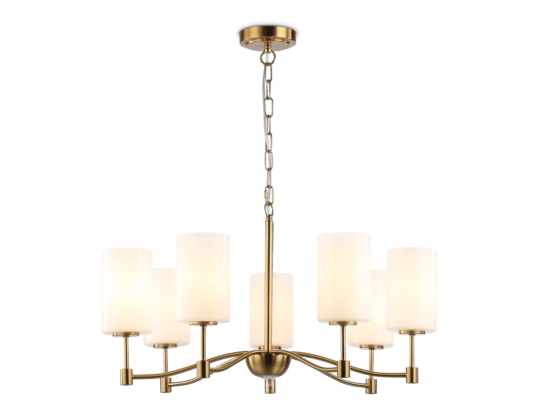 Светильник подвесной LH56053/7 BS/FR латунь/белый матовый E14*7 max 40W D680*950