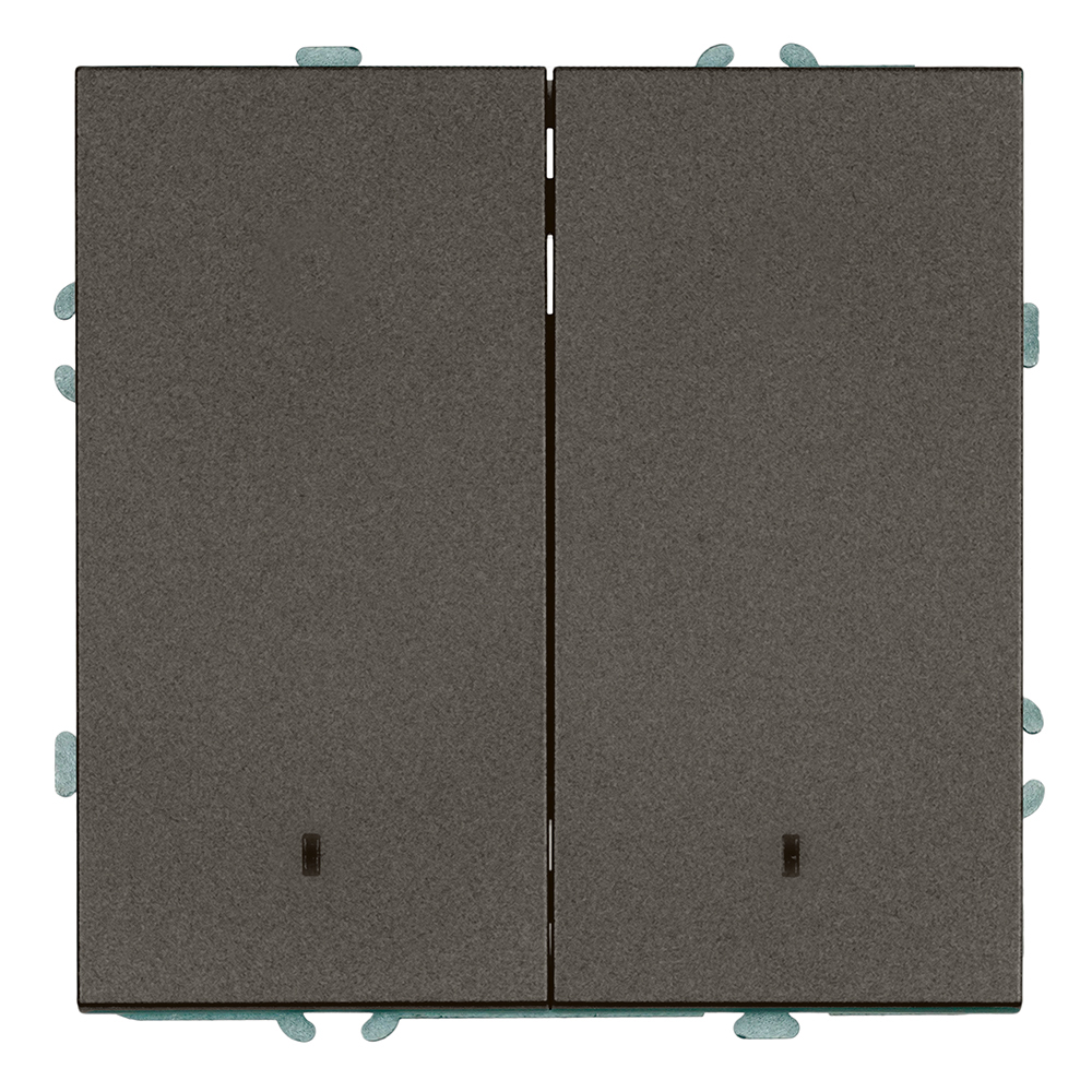 Выключатель 2-клавишный c индикатором (механизм) 250В, 10А, серия Эмили, RSW10-5102-09, антрацит