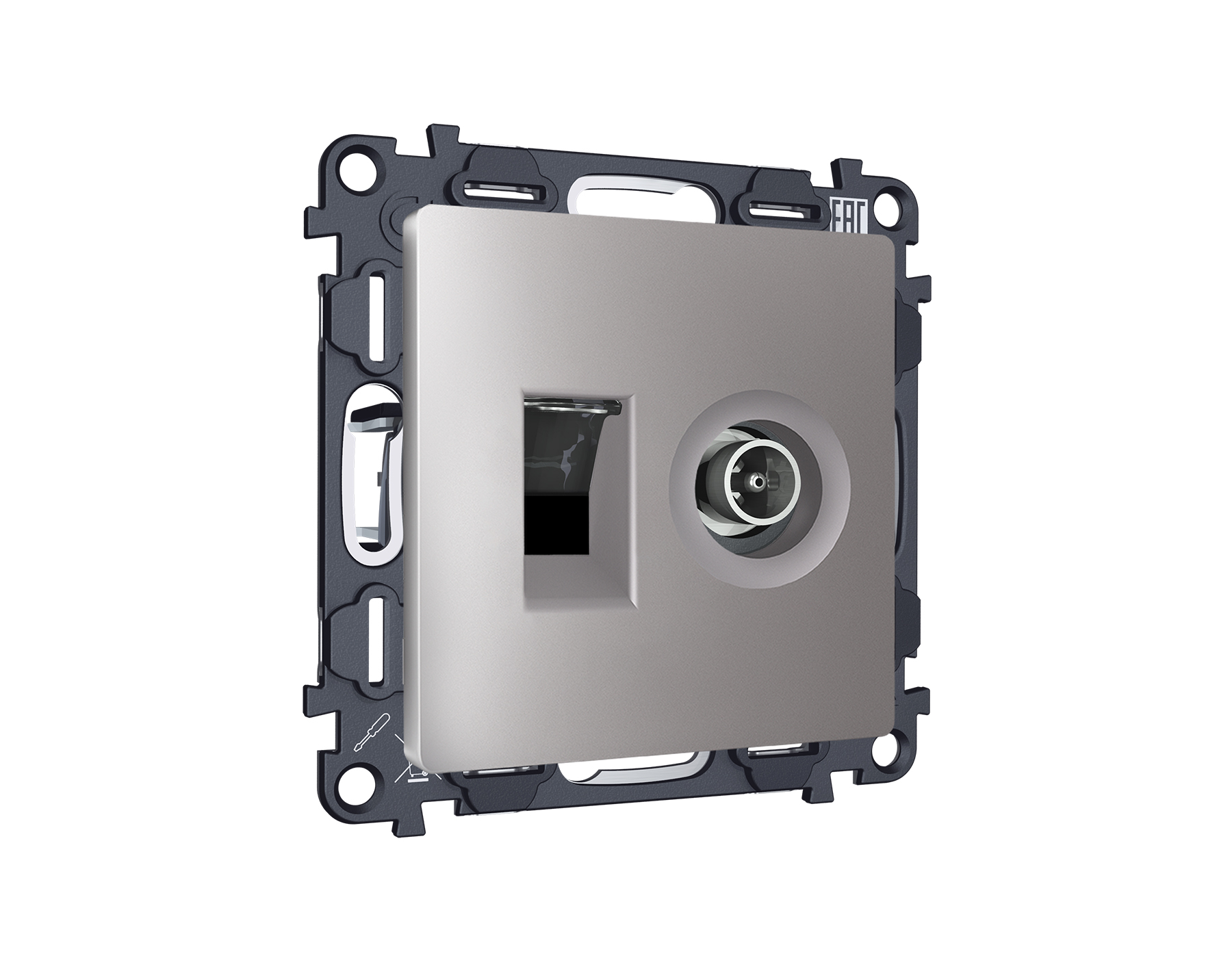 MA512510 Комплект механизма розетки компьютерной + TV оконечной RJ-45 с автоматической защитной штор