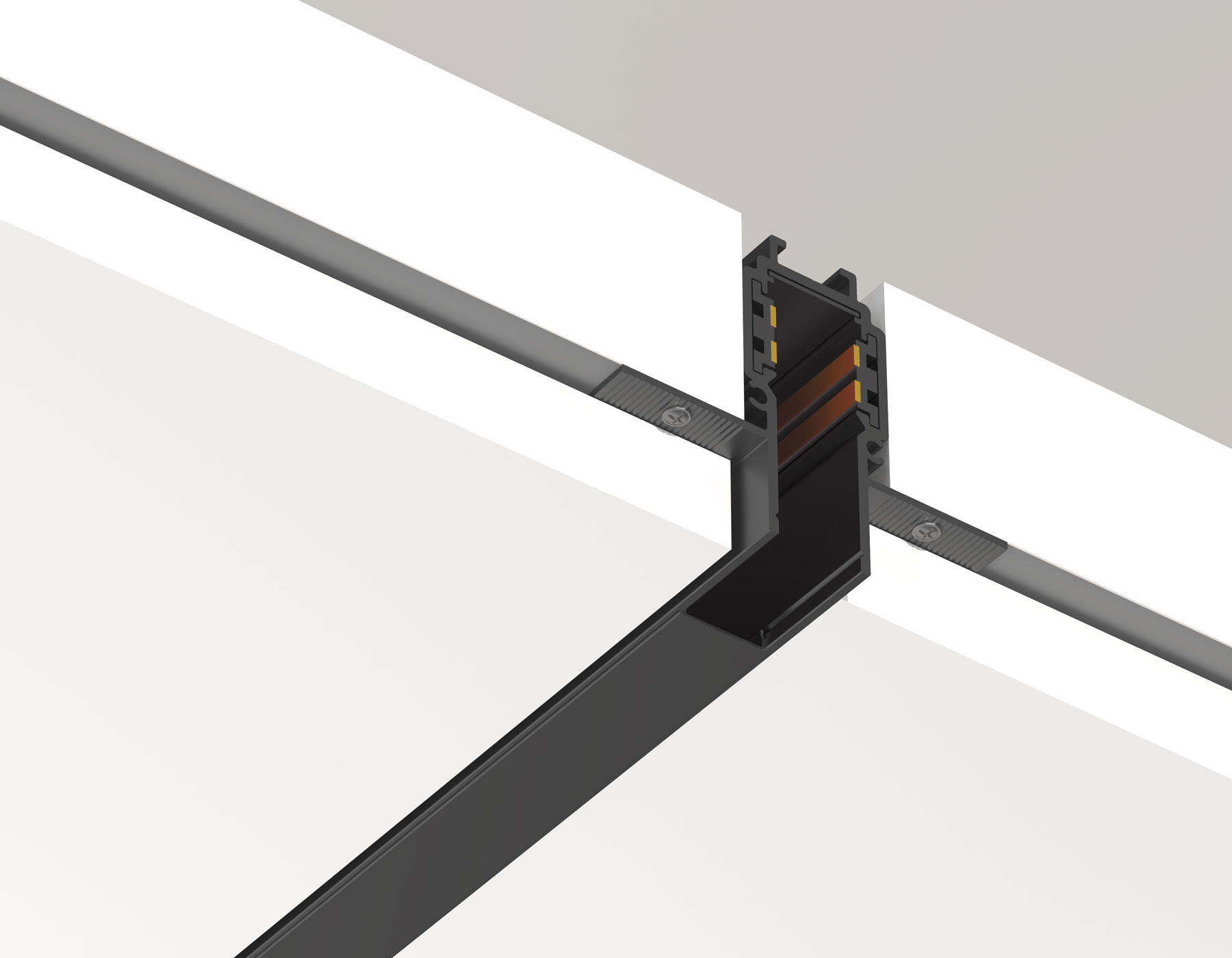 Шинопровод 3м встраиваемый под ГКЛ 12,5мм Magnetic standard 48V 10mm GL1925 BK IP20 3000*55*43