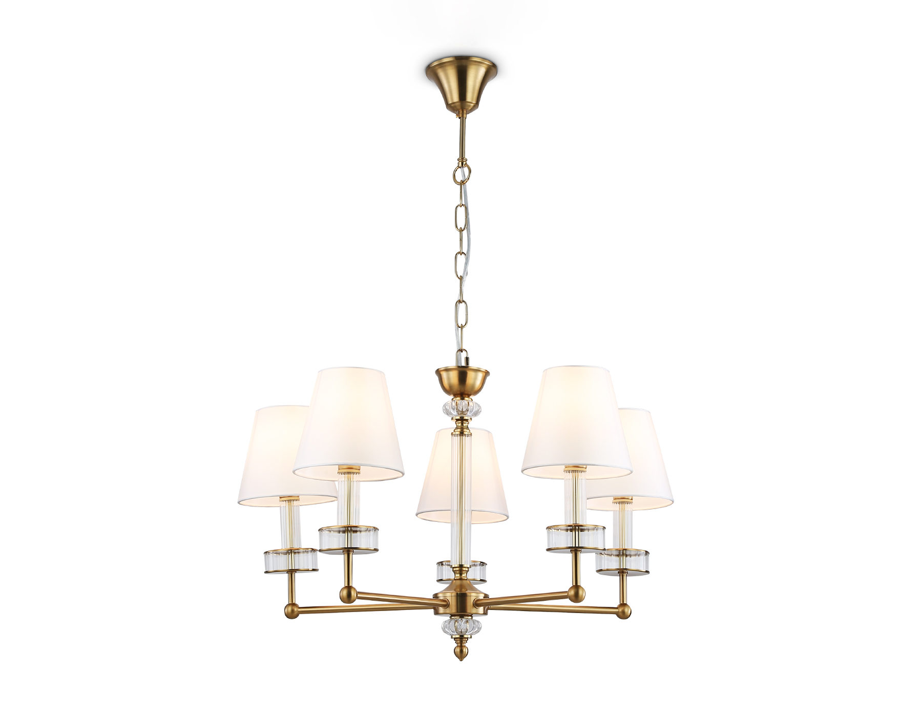 Светильник подвесной LH71021/5 BS/WH латунь/белый E14*5 max 40W D670*1130