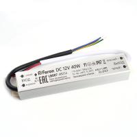 Трансформатор электронный FERON LB007 для светодиодной ленты 40W 12V IP67 (драйвер)