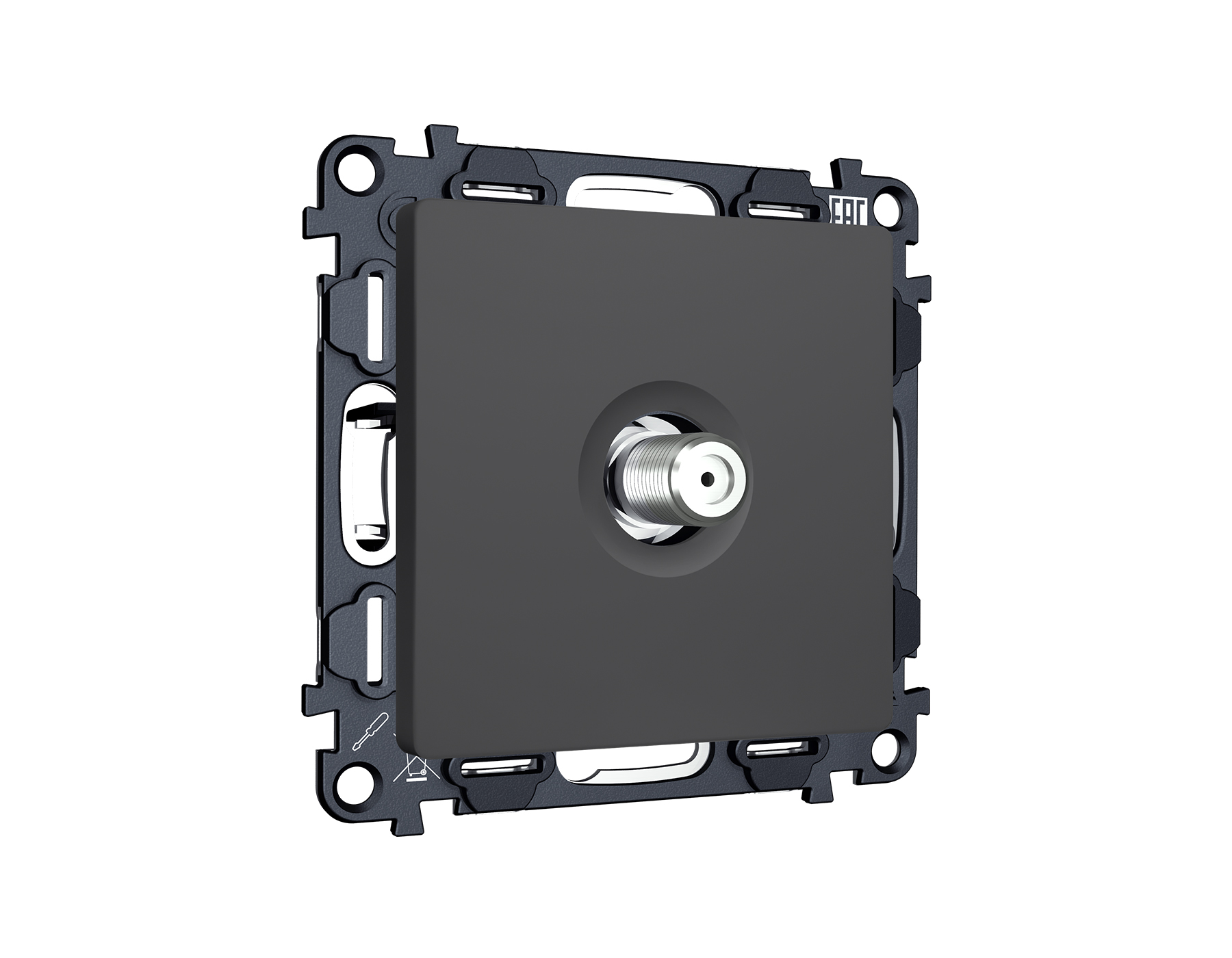 MA913050 Комплект механизм TV розетки SAT 5-2400MHz 3.5dB ALFA Графит мягкое касание QUANT (AP9130, 