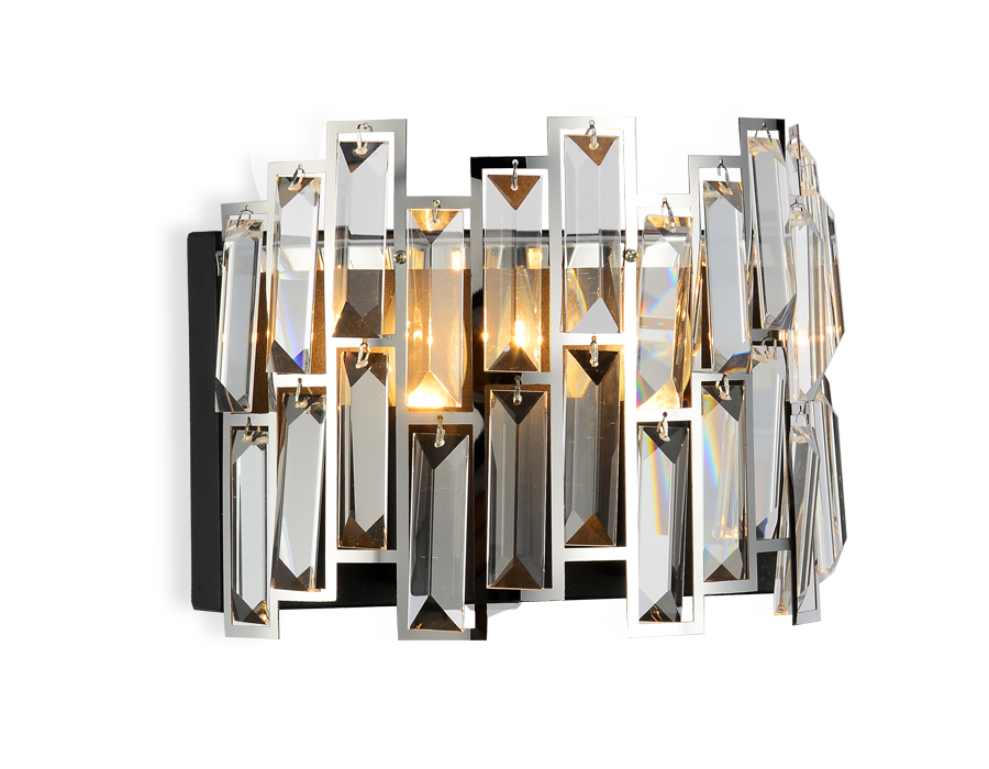Светильник настенный Ambrella TR5056 CH/BK хром/черный E14/2 max 40W 250*200*140 с хрусталем