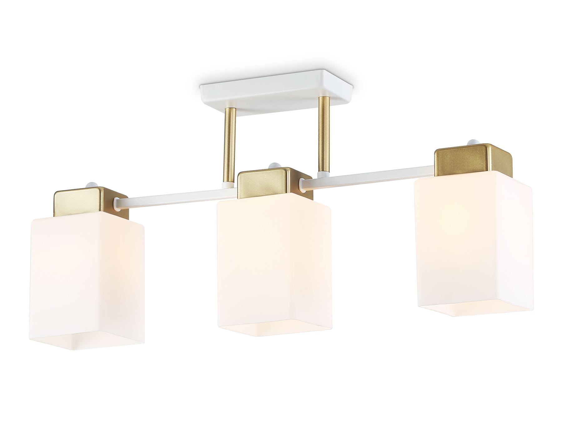 Люстра на штанге AMBRELLA TR303045/3 WH/GD белый/золото E27/3 max60W 540*10 со стеклянными плафонами