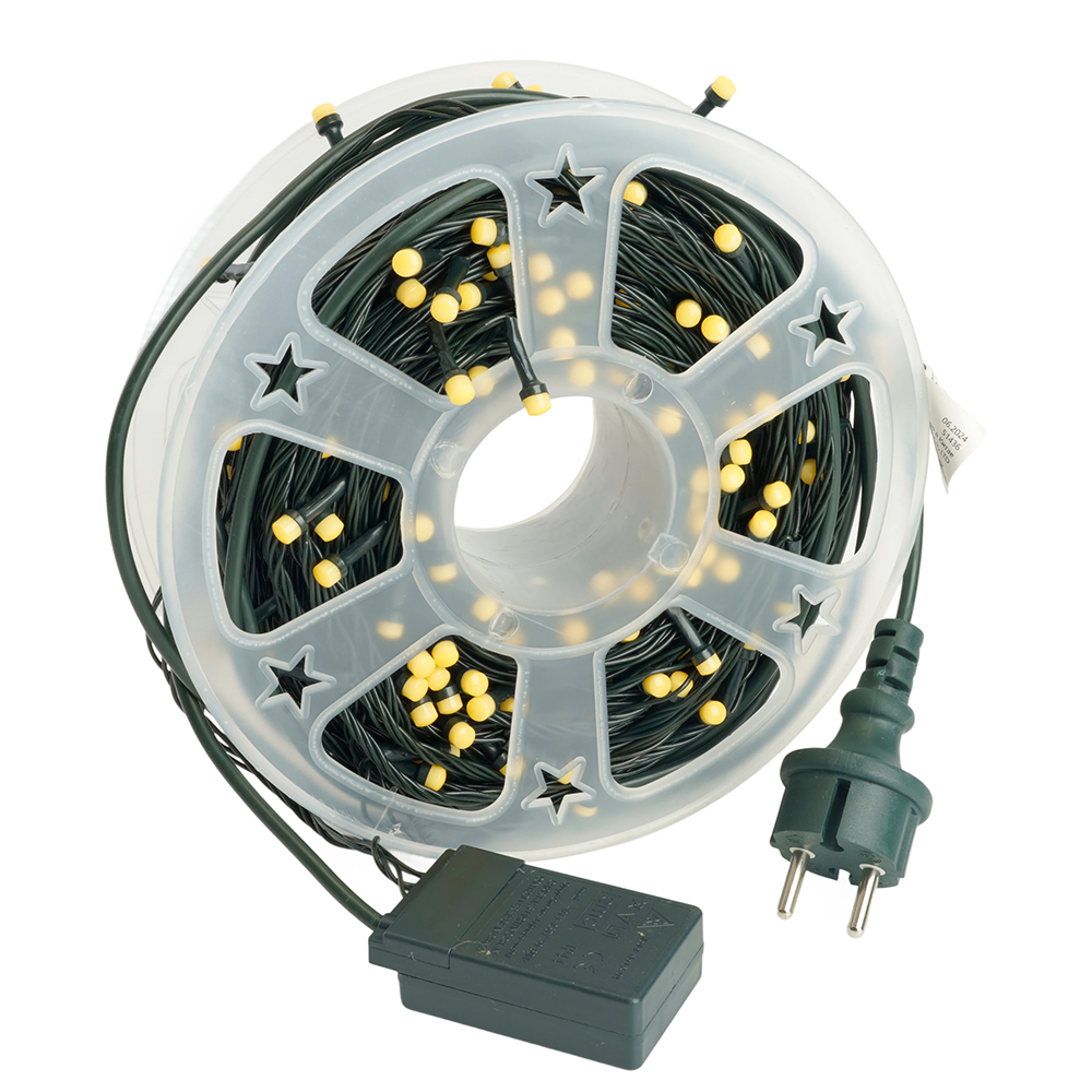 Гирлянда линейная на бобине 230V  2200 LED 50м, 2700K,  IP44, шнур 3м, CL98