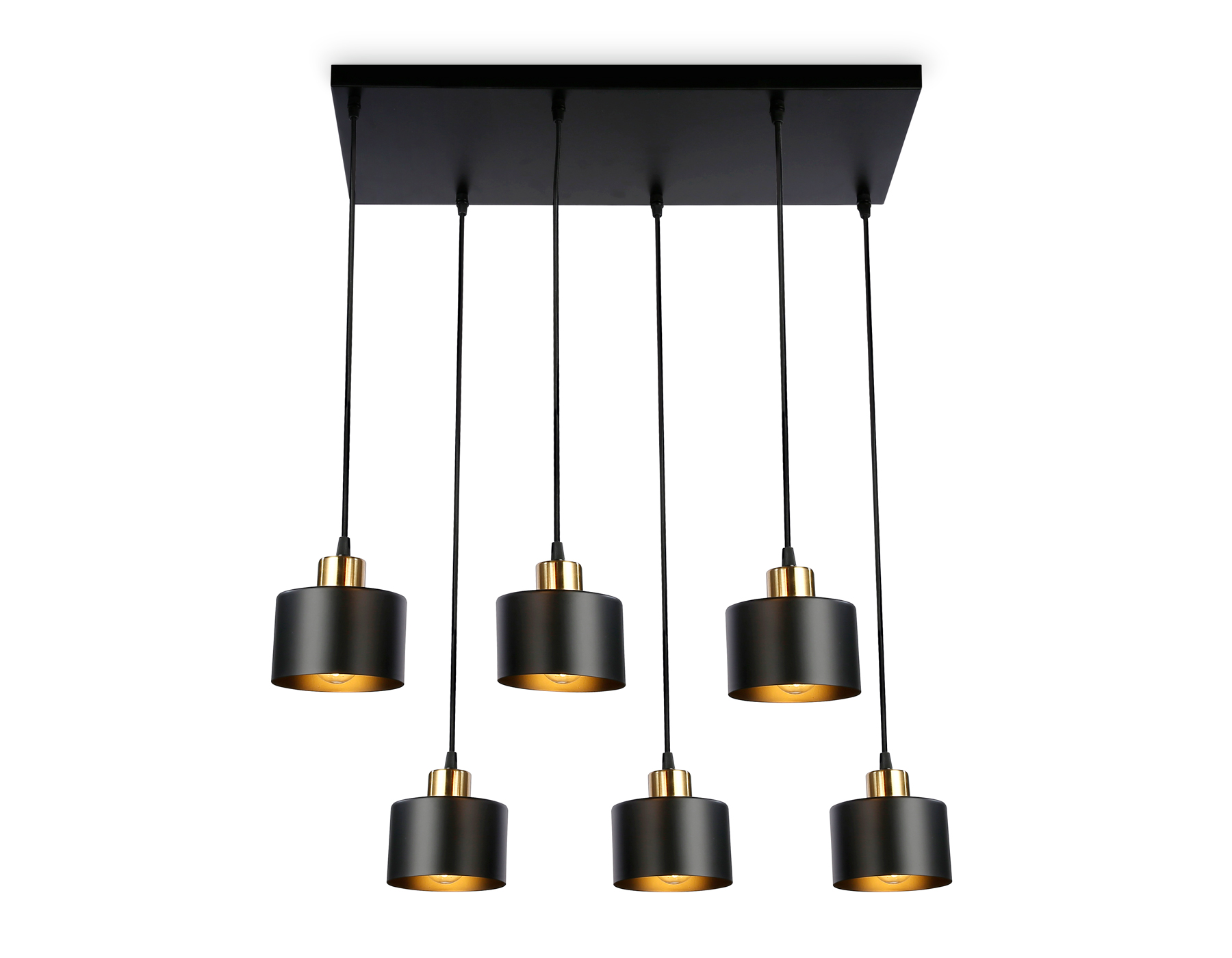 Светильник подвесной в стиле лофт Ambrella TR8126/6 BK/BS черный/латунь E27*6 max 40W 635*320*920
