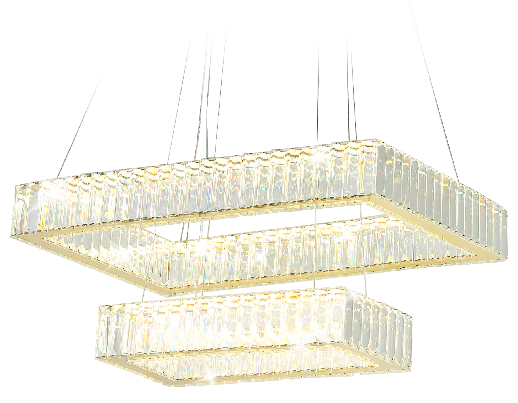 Люстра светодиодная Ambrella TR5007/2 GD/CL золото/прозрачный 90W 3000K/4200K/6400K (Без ПДУ)