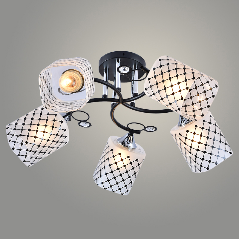 Люстра XA1257B/5 BK+CR черный/хром 5х60W E27 d570 h260