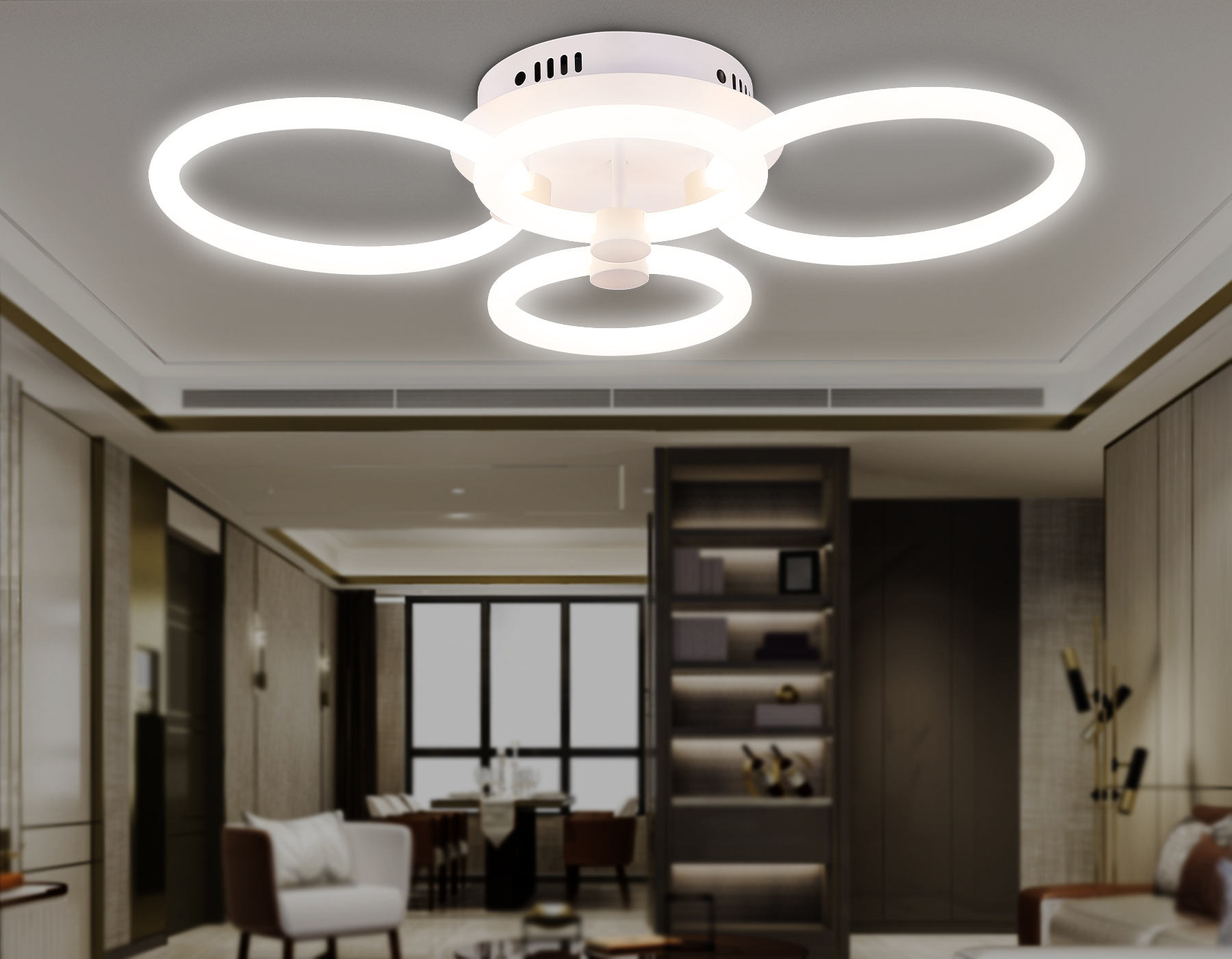 Светильник Ambrella FA3811/2+2 WH белый 3000K-6400K 82W 620*420*130 (ПДУ ИК)