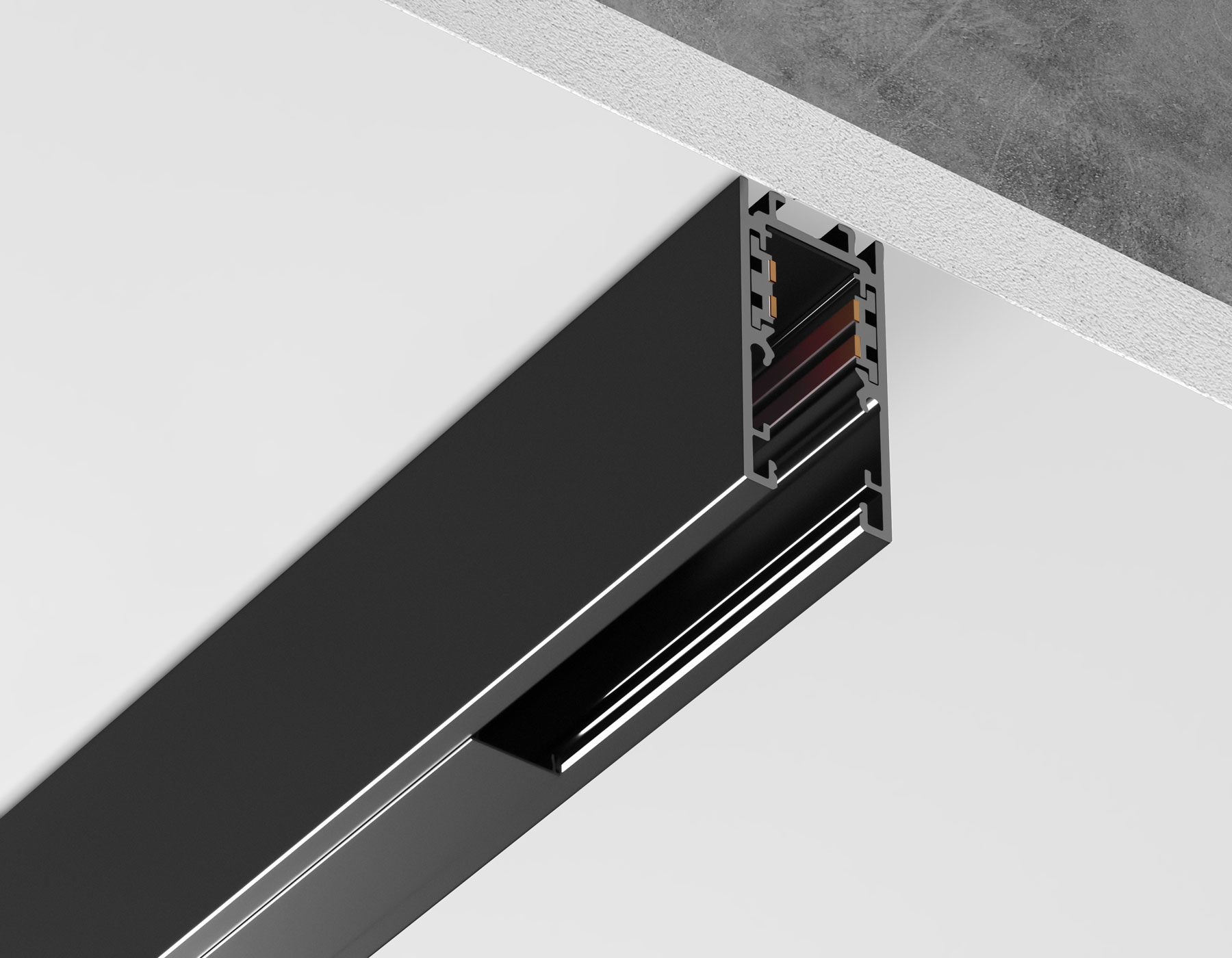 Шинопровод 3м накладной/подвесной Magnetic standard 48V 10mm GL1919 BK черный IP20 3000*21*43