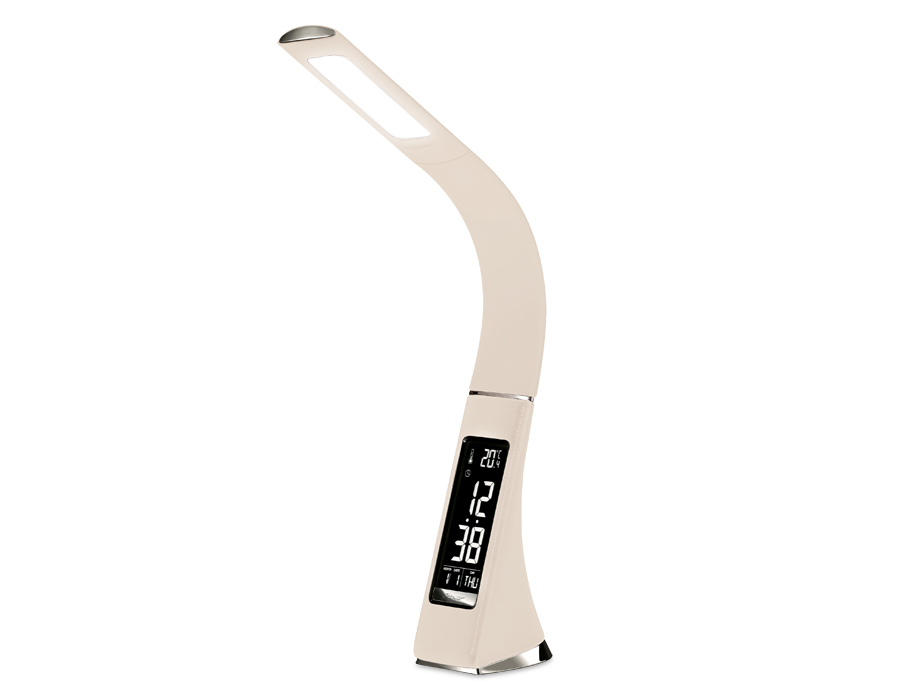 Светодиодная настольная лампа AMBRELLA DE511 BG бежевый LED 3000-6400K 6W+LCD 2W с дисплеем