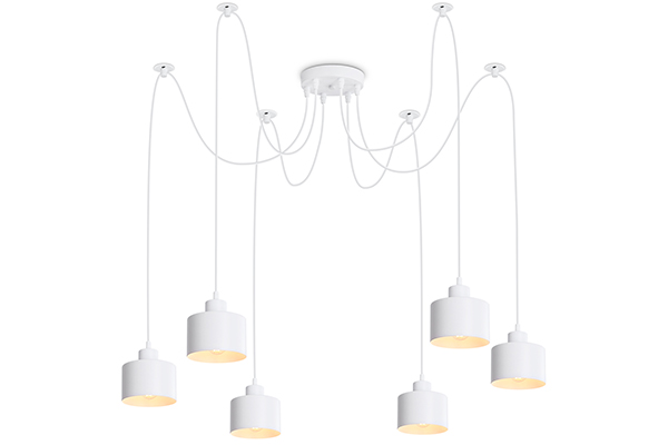 Светильник подвесной в стиле лофт Ambrella TR8131/6 WH белый E27*6 max 40W D700*800