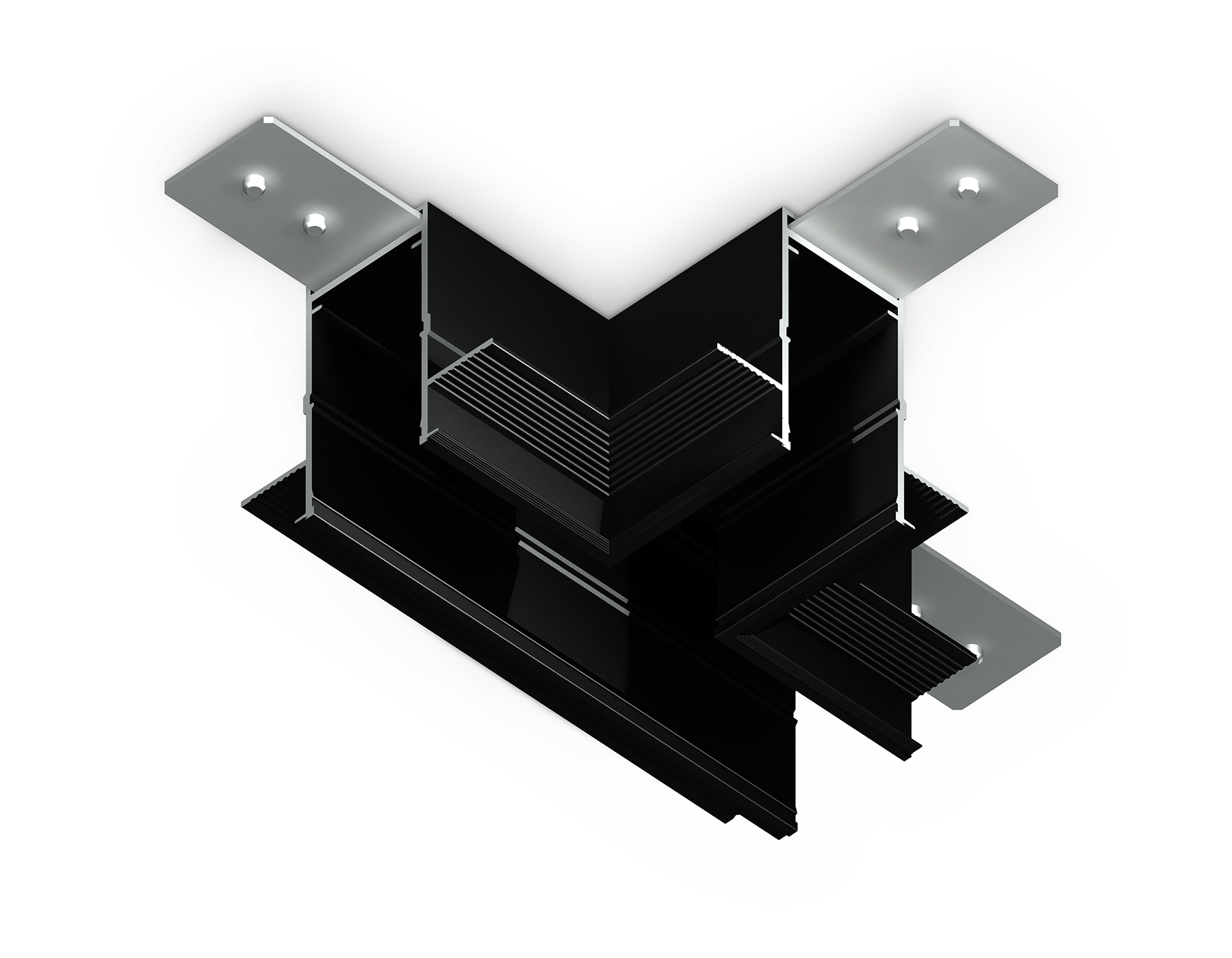 Коннектор T-образный для встраиваемого шинопровода Magnetic 220V GL1042 BK черный 110*80*47