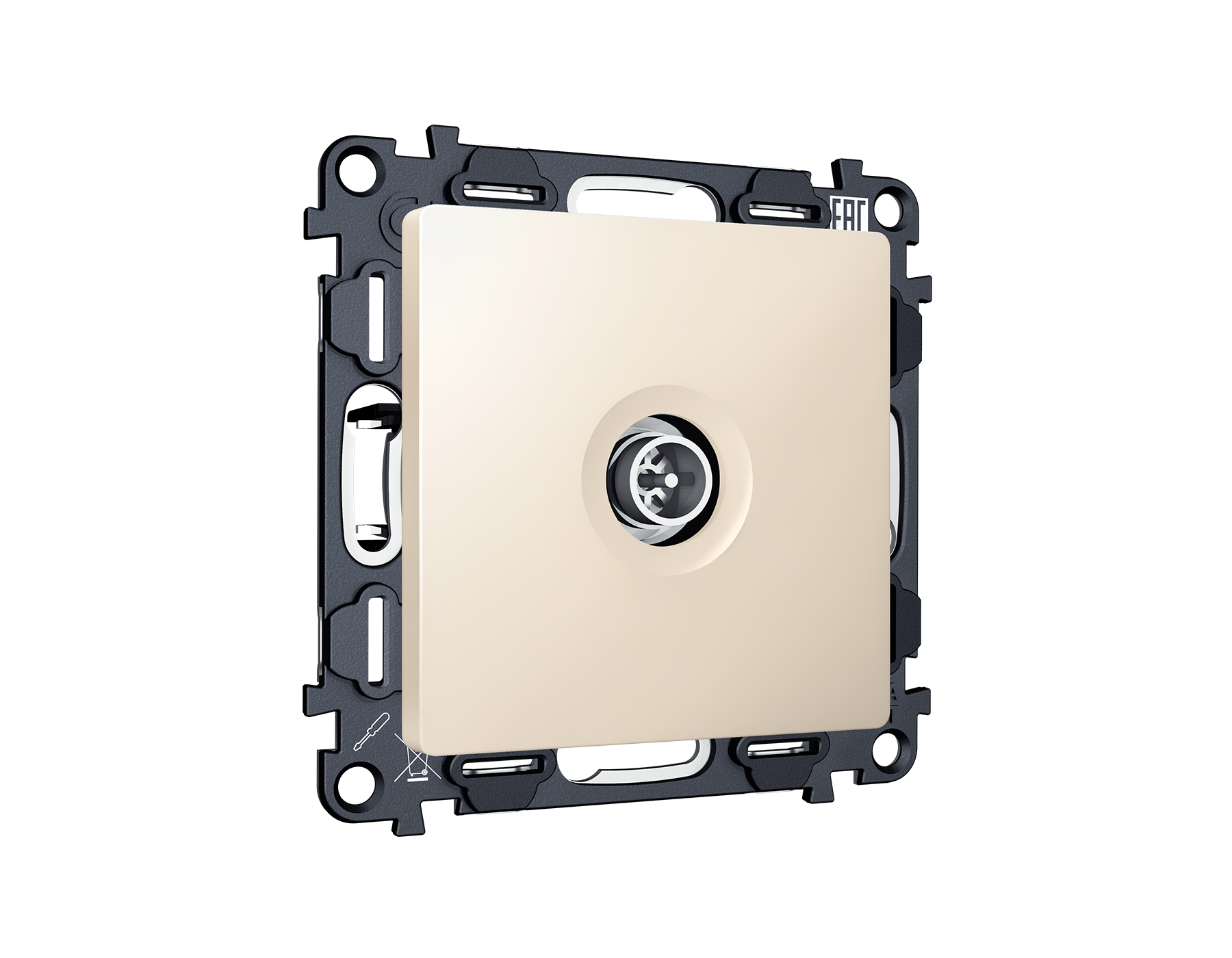 MA333005 Комплект механизма TV розетки оконечной экранированной 5-1000MHz 3dB ALFA Бежевый матовый Q